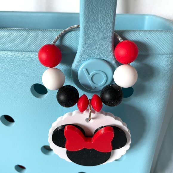 Minnie Mouse Bogg Hanging Charm-Minnie Mouse Silicone Bead Bogg Charm-New - Picture 3 of 3